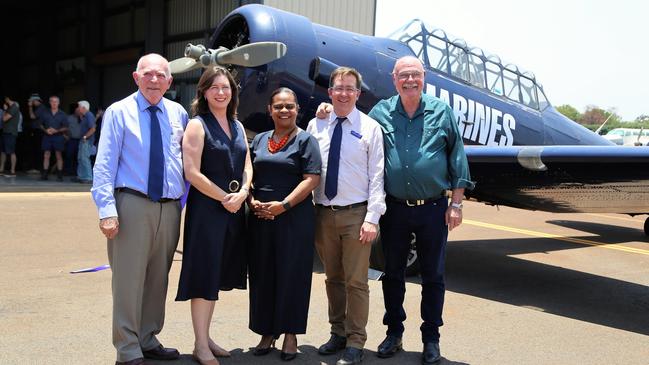 Mareeba Shire Council mayor Tom Gilmore, LNP Senator for Queensland Susan McDonald, Member for Cook Cynthia Lui, LNP Senator James McGrath and Leichhardt MP Warren Entsch at the official opening of the second stage of the Mareeba Airport upgrades on Wednesday, November 20. PHOTO: Bronwyn Wheatcroft