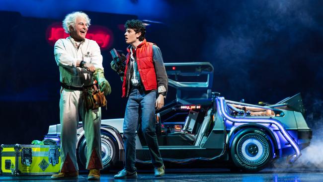 The original Broadway cast in a scene from Back to the Future: The Musical. Picture: Evan Zimmerman