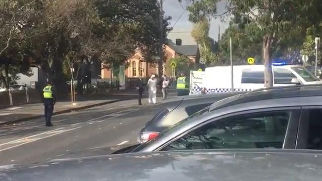 Police arrested a man near St Mary's Church. Picture: Twitter/@CGreenbank9