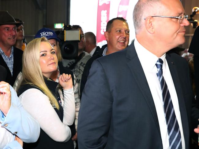 Dumped Liberal candidate Jessica Whelan with Prime Minister Scott Morrison. Picture: Gary Ramage