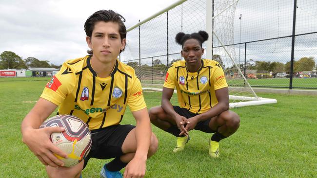 West Torrens Birkalla’s Melad Ahmed and Trey Williams are set for a big season. Picture: AAP/Brenton Edwards