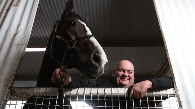 SA mare Mica Lil and trainer Mark Minervini. PIC TAIT SCHMAAL.