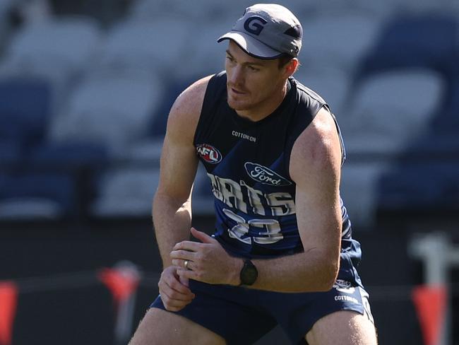 GEELONG, AUSTRALIA - MARCH 06: Gary Rohan of the Cats during a Geelong Cats AFL training session at GMHBA Stadium on March 06, 2024 in Geelong, Australia. (Photo by Robert Cianflone/Getty Images)