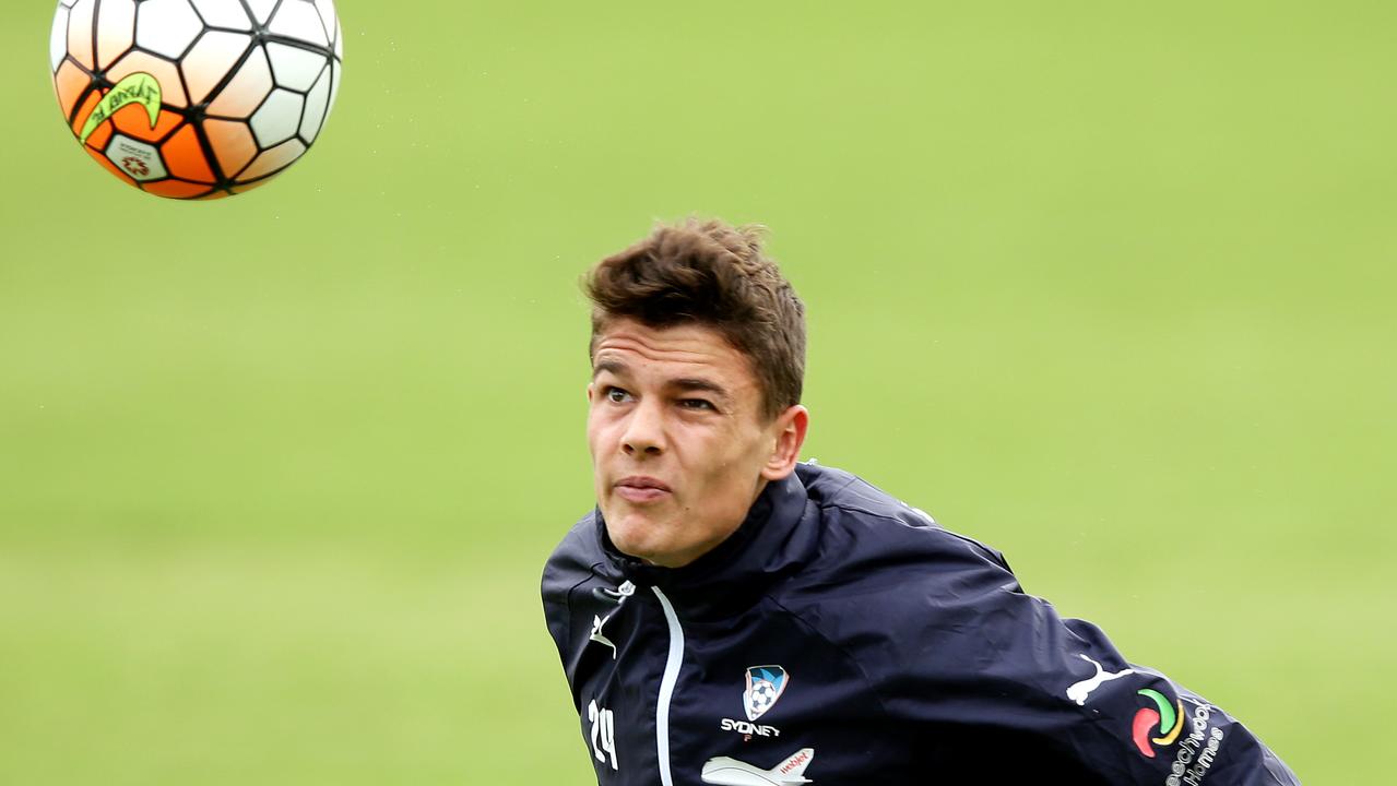 George Blackwood during a Sydney FC training session at Macquarie University Sports Field,North Ryde .Picture Gregg Porteous