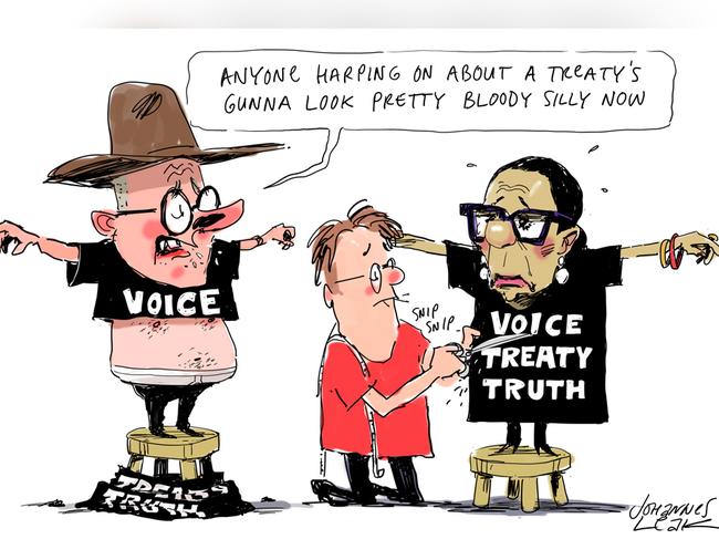 Johannes Leak Commentary Cartoon for 04-08-2023Version: Commentary Cartoon  (1024x768 - Aspect ratio preserved, Canvas added)COPYRIGHT: The Australian's artists each have different copyright agreements in place regarding re-use of their work in other publications.Please seek advice from the artists themselves or the Managing Editor of The Australian regarding re-use.