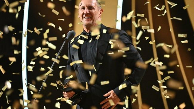 SYDNEY, AUSTRALIA - AUGUST 18: Larry Emdur celebrates winning the Gold Logie Award for Most Popular Personality on Australian Television at the 64th TV WEEK Logie Awards at The Star on August 18, 2024 in Sydney, Australia. (Photo by James Gourley/Getty Images for TV WEEK Logie Awards)