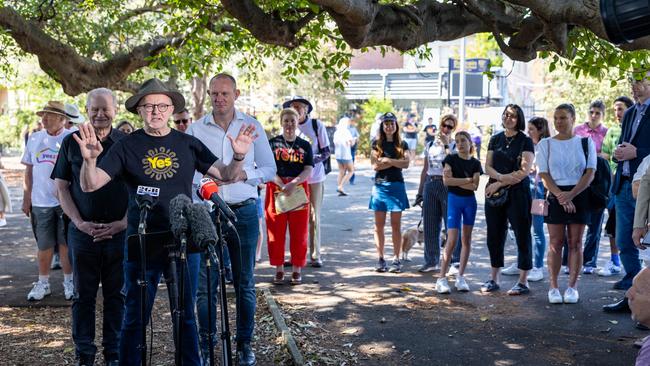 Anthony Albanese visits Balmain Public School polling booth. Picture: NCA NewsWire/Seb Haggett