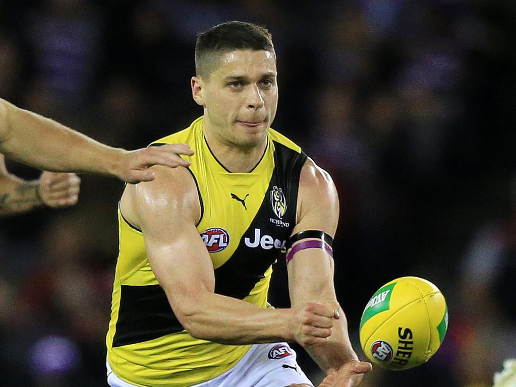 2019 AFL Football Round 15 - St Kilda v Richmond at Marvel Stadium. Dion Prestia of the Tigers in action. Picture: Mark Stewart