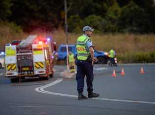 A motorbike rider has died after a crash on the intersection of Ballina Rd and the Bruxner Hwy at Alstonville. Picture: Marc Stapelberg