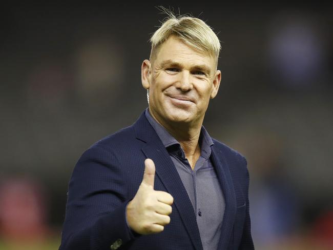 MELBOURNE, AUSTRALIA - JANUARY 10: Shane Warne is seen ahead of the Big Bash League match between the Melbourne Renegades and the Melbourne Stars at Marvel Stadium on January 10, 2020 in Melbourne, Australia. (Photo by Daniel Pockett/Getty Images)