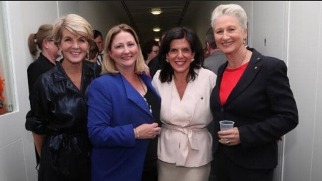 Julie Bishop, Rebehka Sharkie, Julia Banks and Dr Keryn Phelps at the Crossbench Christmas