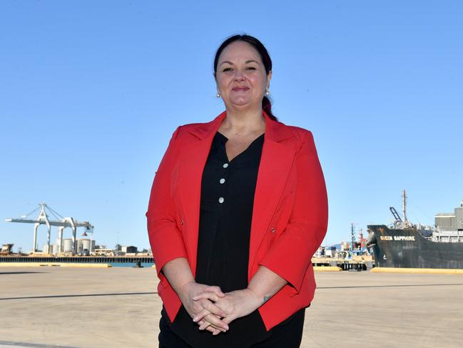 Labor Herbert candidate Edwina Andrew at Townsville Port. Picture: Evan Morgan