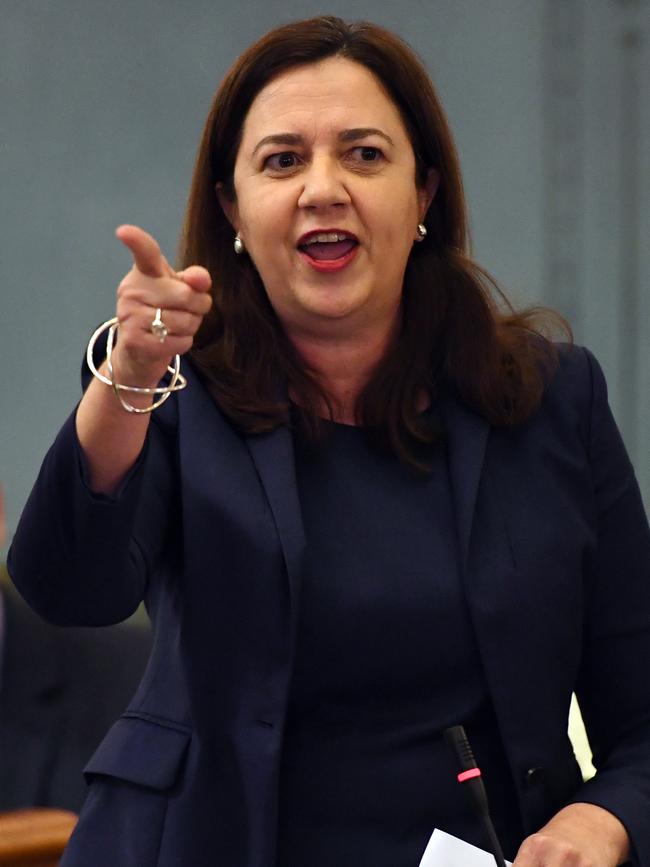 Premier Annastacia Palaszczuk in Question Time yesterday. Picture: Dan Peled/AAP