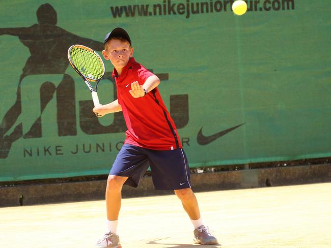 Alex de Minaur in action in the Nike Junior Tour event in Spain. Picture: Supplied