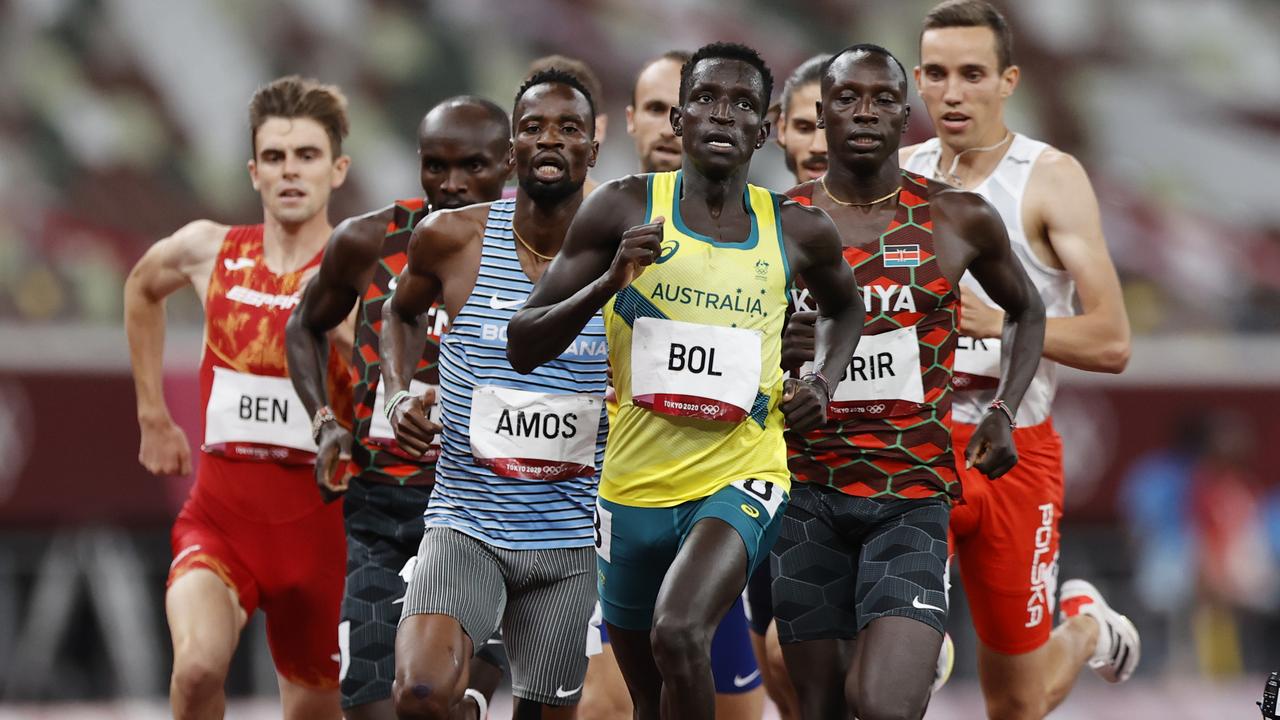 Bol surges in the final of the 800m at the Tokyo Olympics. Picture: Alex Coppel