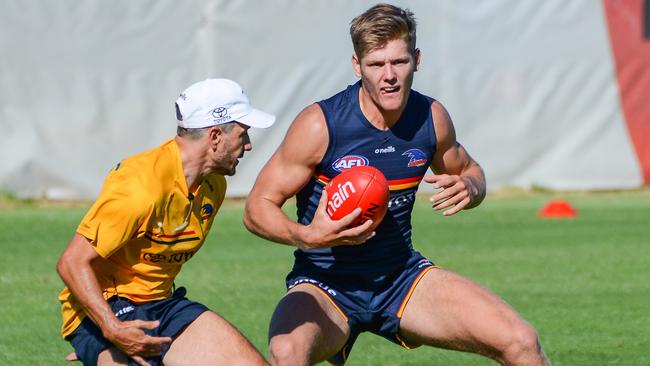 Mature-age rookie Nick Murray could help solve Adelaide’s injury crisis. Picture: Brenton Edwards