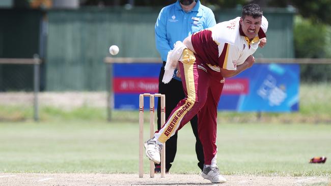 Paul Nasser bowled for Atherton in the Cricket Far North match between Rovers and Atherton at Griffiths Park, Manunda. Picture: Brendan Radke