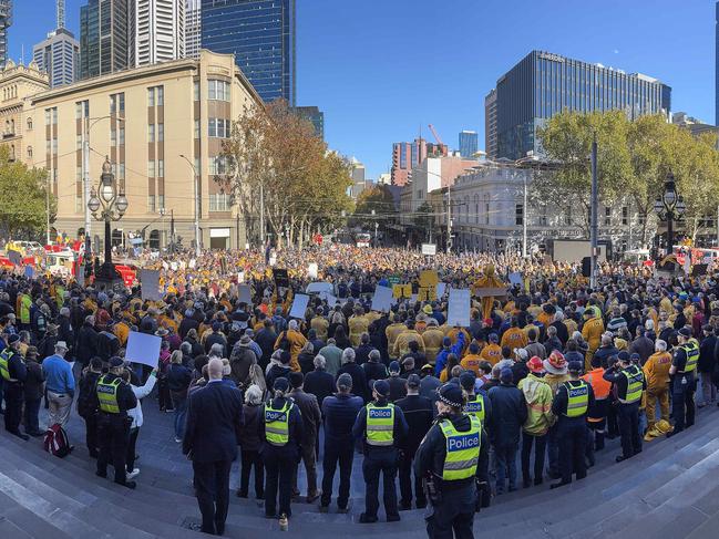 United Firefighters Union secretary Peter Marshall accused the government of “dirty tricks” on Tuesday. Picture: David Caird