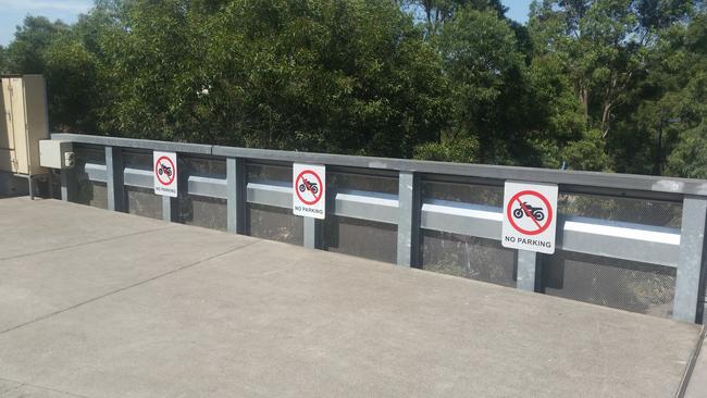 Signs banning motorcycle parking have appeared at Federation Square. Picture: Supplied