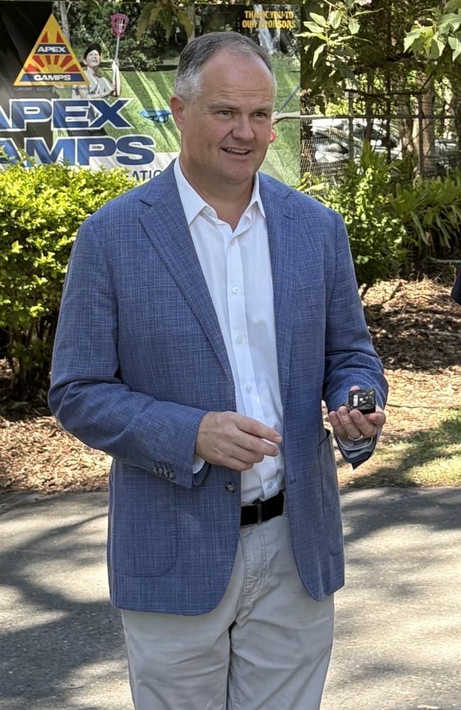 Fairfax incumbent Ted O'Brien during the election campaign on the Sunshine Coast.
