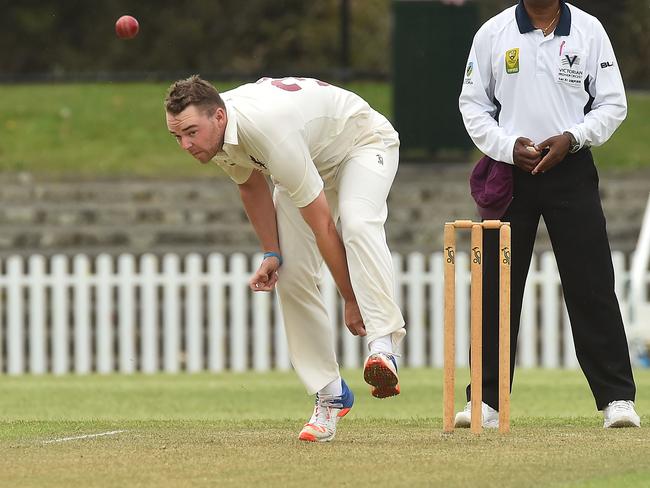 Chris Moore bends his back. Picture: Rob Leeson