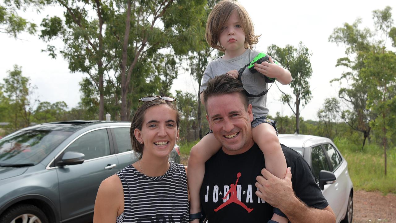 Ally, Sam and William Osbourn enjoyed the atmosphere at the Variety NT Ute Run in Hidden Valley. Picture: (A)manda Parkinson