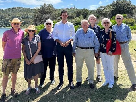 State Liberal MP for Pittwater, Rory Amon (fourth from left), with members of the Palm Beach &amp; Whale Beach Association after news that the State Government will not allow paid accommodation on Barrenjoey Headland. Picture: Supplied