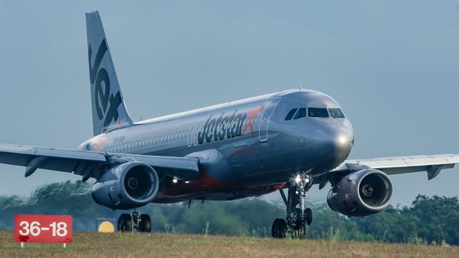 Jetstar cancelled a number of flights in and out Darwin overnight. Picture: Glenn Campbell