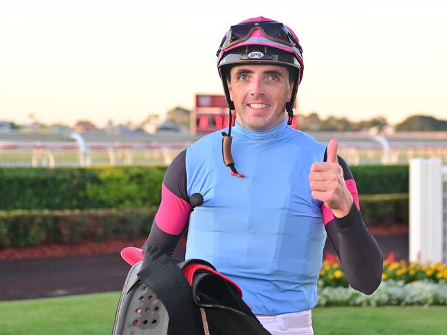 Jockey Martin Harley returns from a near career ending injury to win at Doomben. Picture: Grant Peters - Trackside Photography