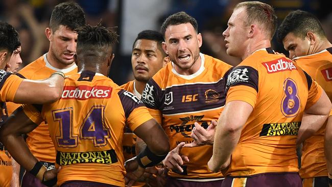 Broncos captain Darius Boyd tried to fire up his team, but nothing worked against the electric Eels. Picture: Joel Carrett/AAP