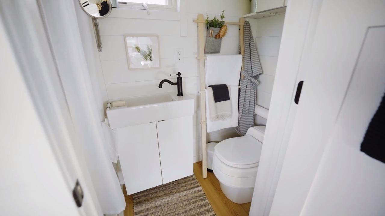 The bathroom. Picture: Ikea tiny home project