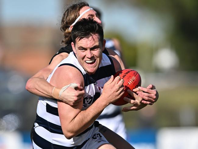 Geelong’s Angus Byrne during the VFL football match between Werribee and Geelong in Werribee. Picture: Andy Brownbill