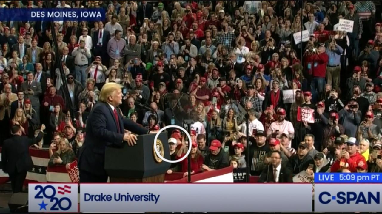 Kyle Rittenhouse at a Trump rally. Picture: C-Span