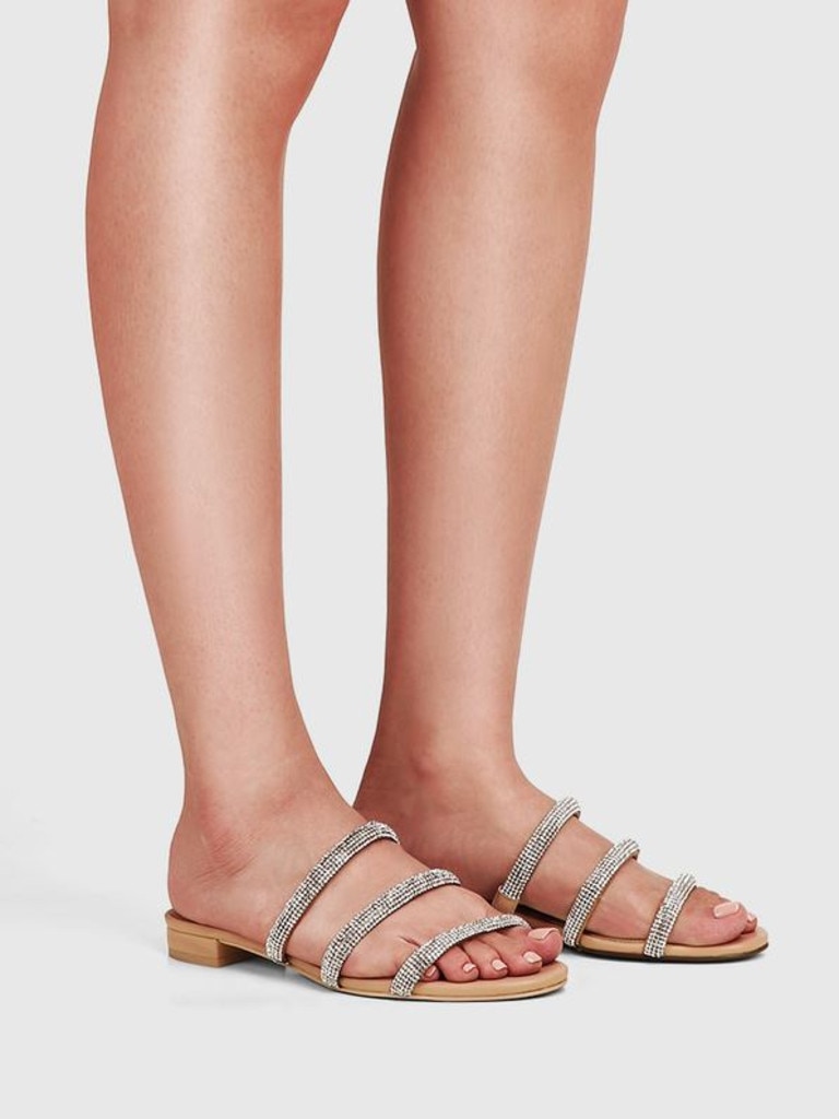 Wittner Britte Sand Leather With Diamante Flat Sandal. Picture: Wittner.