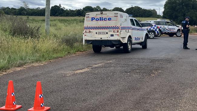 Police locked down Schellbachs Road in Kingaroy on Thursday afternoon after reports of shots fired.