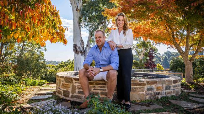 Kay and Julian Burton at home in the Adelaide Hills. Picture: Tom Huntley