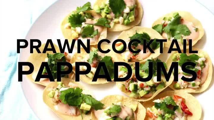 Mini prawn cocktail pappadums