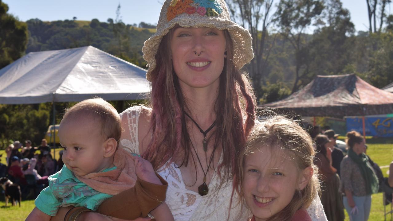 Mary River Festival at Kandanga, July 17, 2021: Emily (middle), Jade and Mathijas-Odin. Pictures: Josh Preston