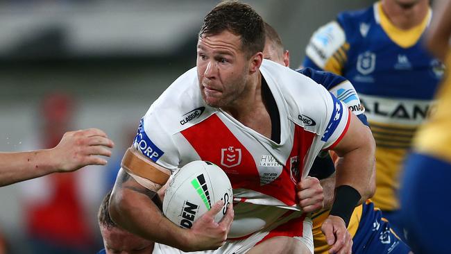 Former NRL player Trent Merrin in action for the Dragons in 2021. Picture: Getty Images