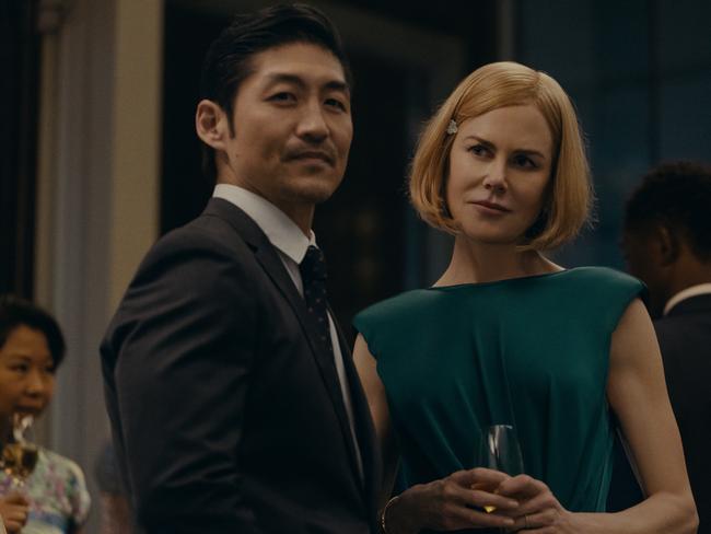 Clarke (Brian Tee), Margaret (Nicole Kidman) in Prime Video's Expat. Picture: Clarke (Brian Tee), Margaret (Nicole Kidman) in Expats. Picture: Supplied