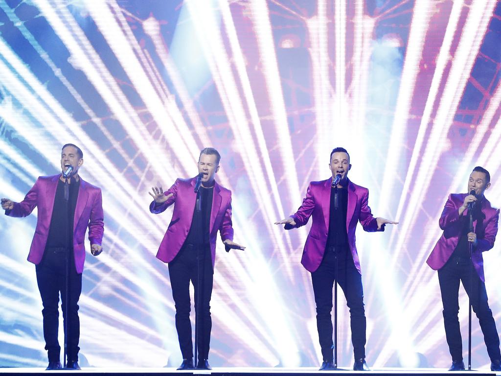 Andrew Tierney, Toby Allen, Michael Tierney and Phil Burton of Human Nature perform during the 33rd Annual ARIA Awards 2019.
