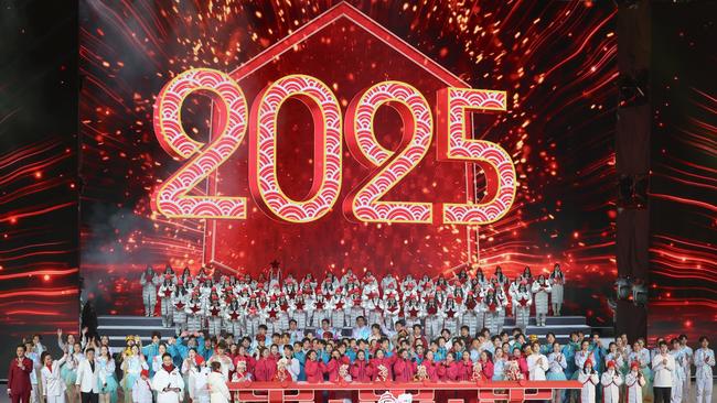 The countdown in Shougang Park, Beijing. Picture: Getty Images