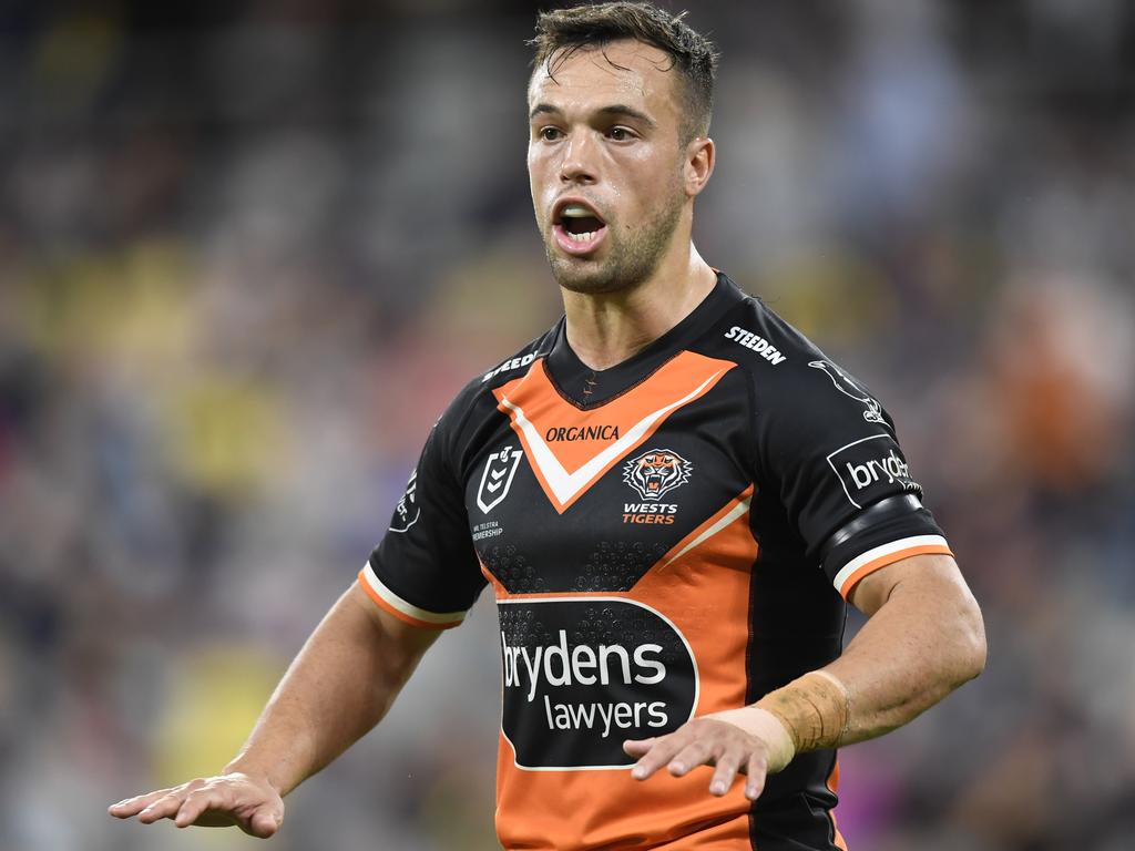 Luke Brooks has not delivered top-10 value for the Wests Tigers in 2023. Picture: NRL Photos