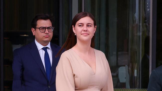 Brittany Higgins outside the ACT Magistrates Court in October 2022. Picture: AFP