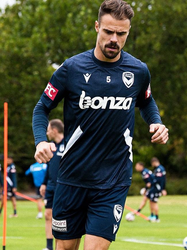 French centre-back Damien Da Silva trained with Melbourne Victory for the first time on Tuesday. Picture: Supplied