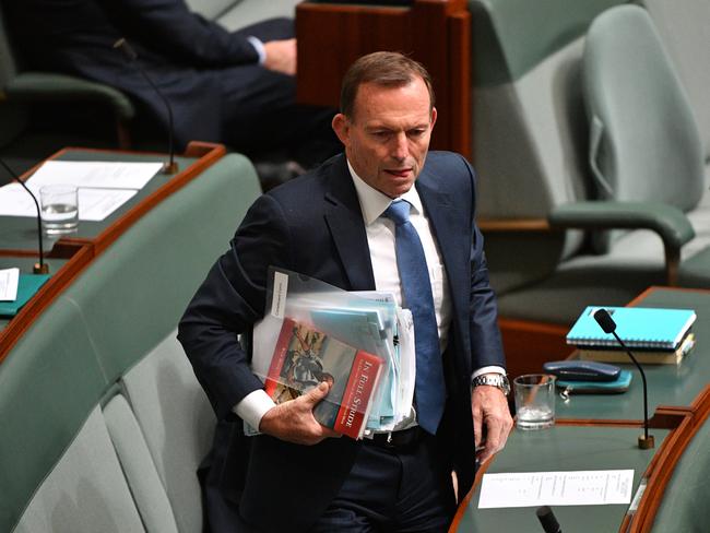 Former prime minister Tony Abbott during Question Time. Picture: AAP