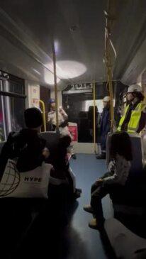 Trapped passengers walk from tram struck by tree