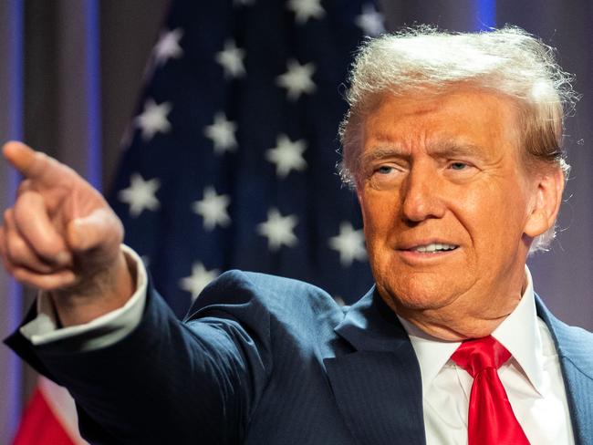 US President-elect Donald Trump speaks during a meeting with House Republicans at the Hyatt Regency hotel in Washington, DC on November 13, 2024. (Photo by ALLISON ROBBERT / POOL / AFP)