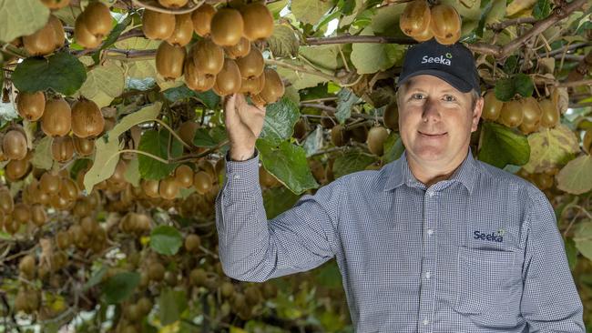 Jon among the vines at Bunbartha. Picture: Zoe Phillips