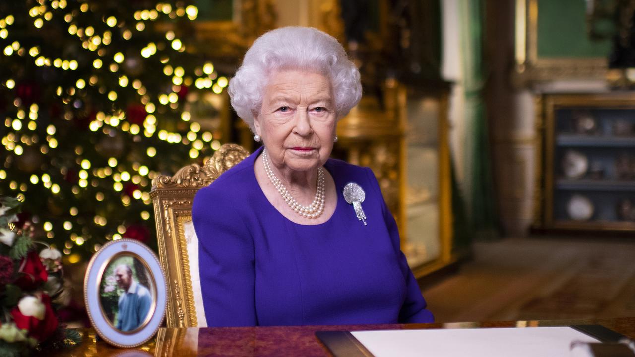 Queen Elizabeth II records her annual Christmas broadcast in Windsor Castle, Windsor, England. Picture: Getty